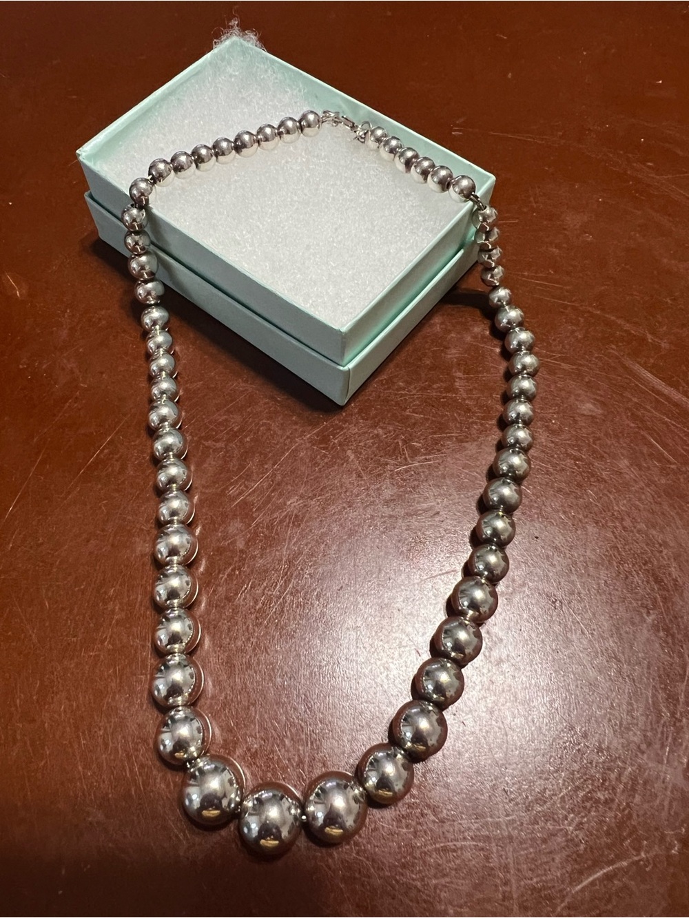 Classic Tiffany & Co graduated beaded necklace.